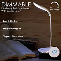 LED Desk Lamp with Flexible Gooseneck, Touch Switch, USB Powered, Study Table Light, Blue, Pink, Green, White