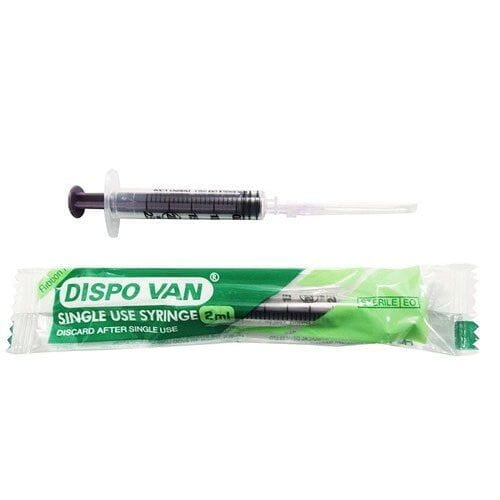 HMD Dispo Van Syringe 2ml 24G x 1 Inch Needle | Sterile Disposable Syringe | Box of 100