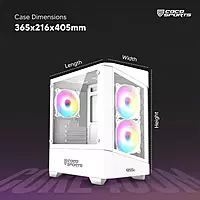 Coconut Core 400M Gaming Cabinet – Mid ATX | White Edition | Efficient Airflow Design | Transparent Side Panel | High-Performance Builder Case