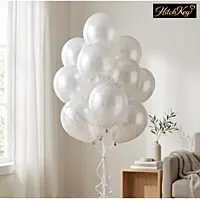 Metallic Pearl White Balloons Kit - 80 pcs