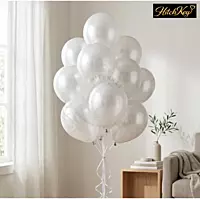 Metallic Pearl White Balloons Kit - 200 pcs