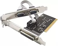 PCI 2 x DB9 (Serial, RS232) & 1 x DB25 (LPT1 Parallel) Ports PCI Card with Chipset Network Interface Card  (Black) PCI 2 x DB9 (Serial, RS232) & 1 x DB25 (LPT1 Parallel) Ports PCI Card with Chipset Network Interface Card  (Black)