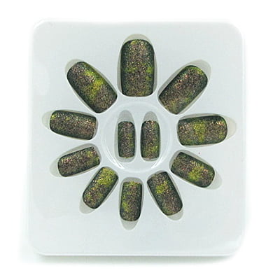 Flat Tip Glitter Nails