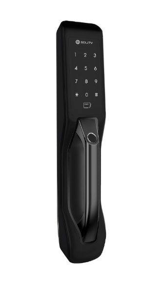 Solity Push & Pull Digital Door Lock With Fingerprint Password RFID Card Emergency Key