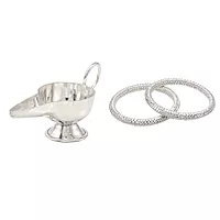 Sterling Silver Gift set for Baby (Anklets/kappu kolusu,Feeder)