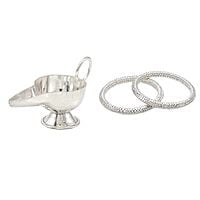 Sterling Silver Gift set for Baby (Anklets/kappu kolusu,Feeder)