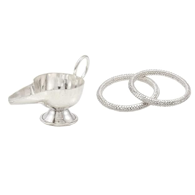 Sterling Silver Gift set for Baby (Anklets/kappu kolusu,Feeder)