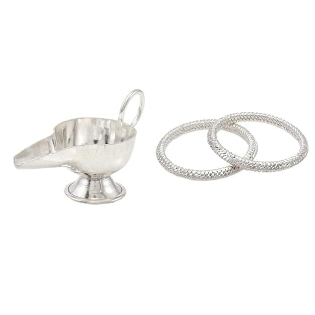 Sterling Silver Gift set for Baby (Anklets/kappu kolusu,Feeder)