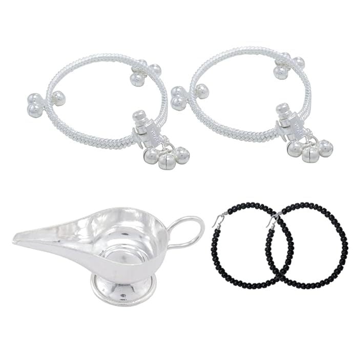 Sterling Silver Gift set for Born Babies(Anklet/Kolusu, Feeder/Paladai) Sterling Silver Gift set for Born Babies(Anklet/Kolusu, Feeder/Paladai)