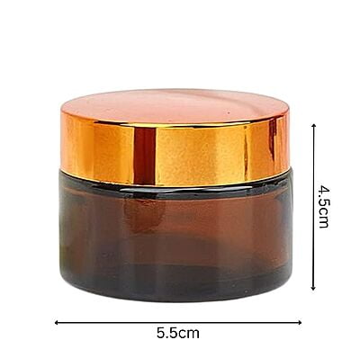 50ml Amber NEW Glass Jar + GOLD Cap + White Seal 50ml Amber NEW Glass Jar + GOLD Cap + White Seal