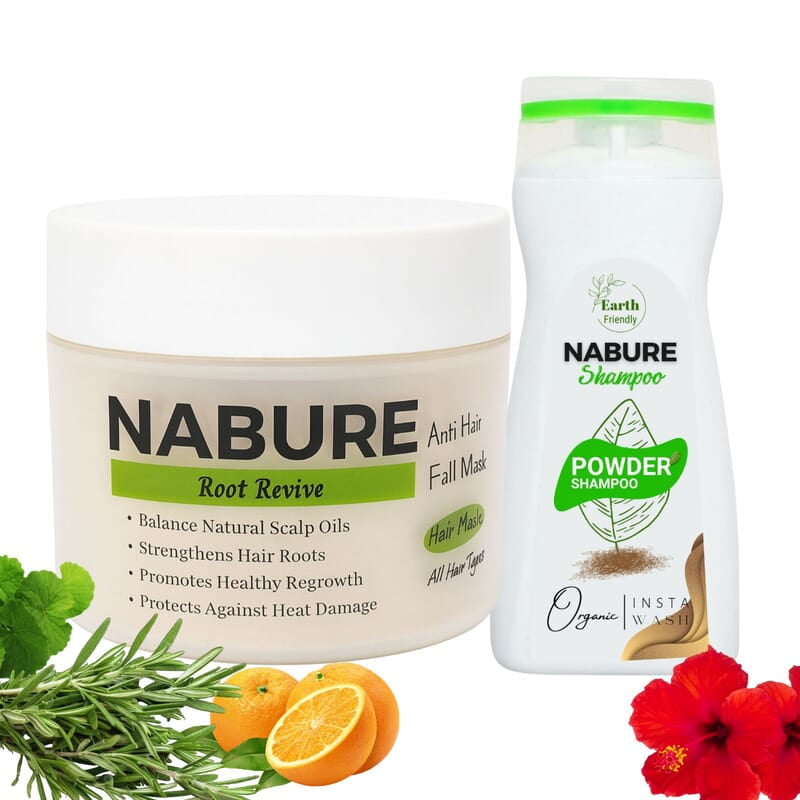 NABURE Root Revival Hair Care Combo – Powder to Foam Shampoo & Root Revive Hair Mask