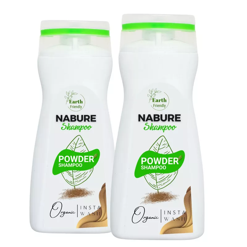 NABURE Powder to Foam Shampoo Pack of 2 – India’s First Instant Herbal Powder Shampoo