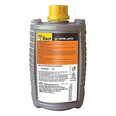 DR. FIXIT 302 SBR Latex Super Latex SBR Latex For Waterproofing & Repairs for Roofs, Terraces,Bathrooms, Toilets - 1Kg, (Grey) (1Pc), Bonds strongly to concrete, masonry, stone work, plasters DR. FIXIT 302 SBR Latex Super Latex SBR Latex For Waterproofing & Repairs for Roofs, Terraces,Bathrooms, Toilets - 1Kg, (Grey) (1Pc), Bonds strongly to concrete, masonry, stone work, plasters