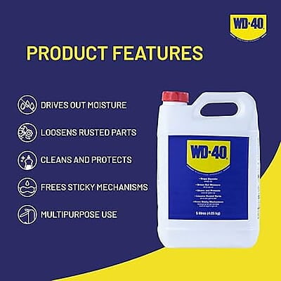 PIDILITE WD-40 5 Litre | Protecting Equipment from Rust and Corrosion, Penetrating Stuck Parts, Displacing Moisture Maintenance Lube, Multipurpose Lube, Degreaser, Tools Maintenance PIDILITE WD-40 5 Litre | Protecting Equipment from Rust and Corrosion, Penetrating Stuck Parts, Displacing Moisture Maintenance Lube, Multipurpose Lube, Degreaser, Tools Maintenance