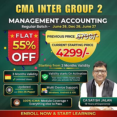 CMA Inter Management Accounting (Group 2) By CA Satish Jalan