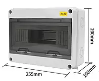 Weatherproof 12-Way MCB Box with Clear Cover (12-Pole)