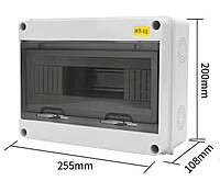 Weatherproof 12-Way MCB Box with Clear Cover (12-Pole)