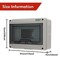 Weatherproof 8-Way MCB Box with Clear Cover (8-Pole)