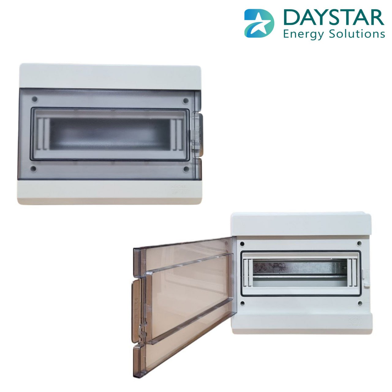 Type 2 - Weatherproof 12-Way MCB Box with Clear PVC Enclosure and Open-Type Cover for Power Distribution (27cm x9cm x21cm)