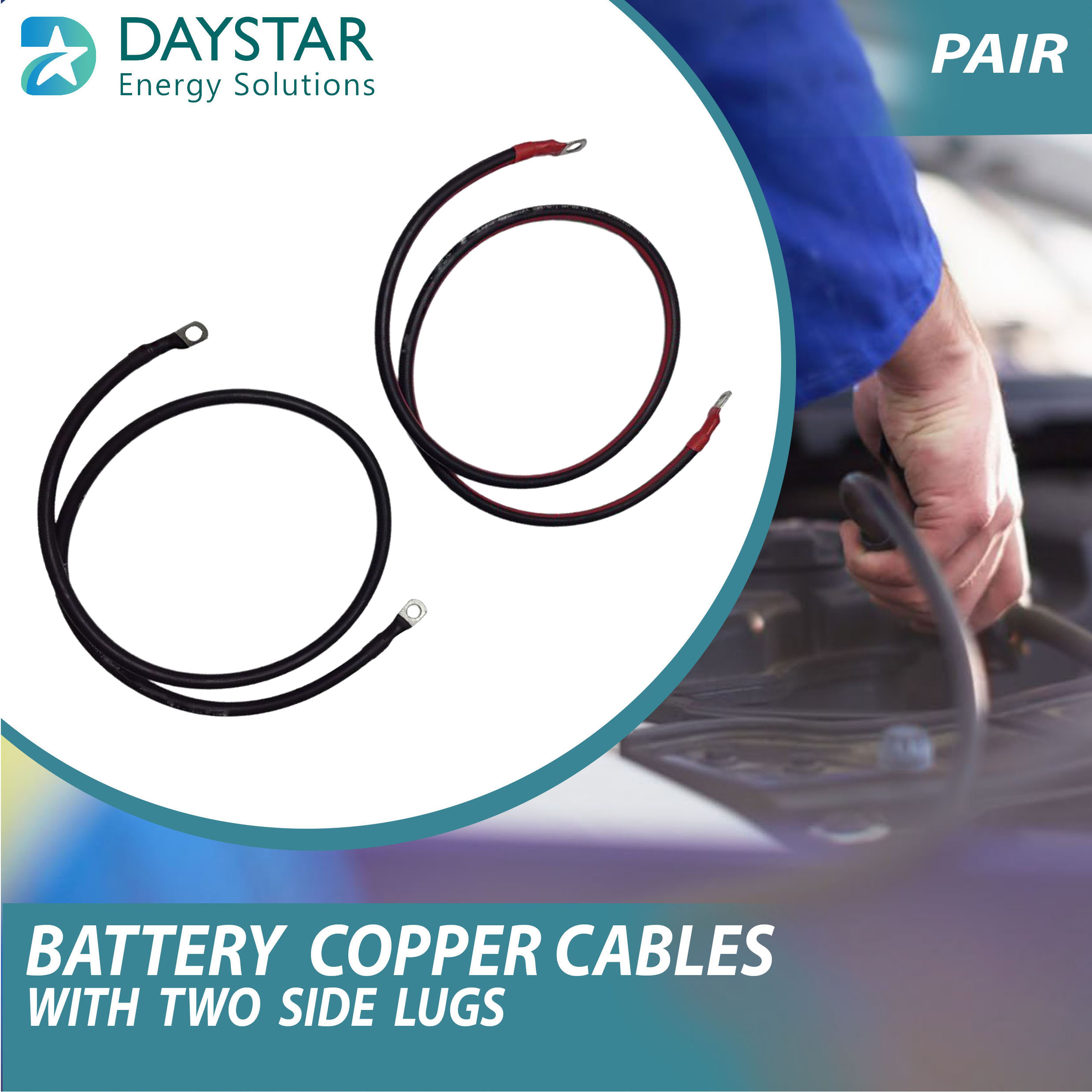 10 sq.mm Red and Black UV Battery DC Cables