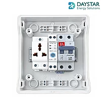 9-Way EV Charger MCB Box | IP66 Weatherproof Outdoor DB with 3-Pin 6A Socket, 32A 2-Pole AC MCB & Digital Energy Meter