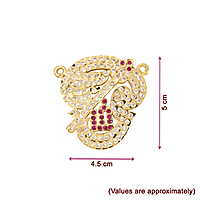 Panchaloha White & Red Stone Om Pendant Locket