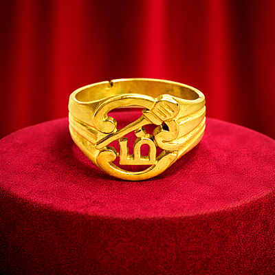 Impon OM Vel Ring – Gold Finish Spiritual Devotional Jewelry