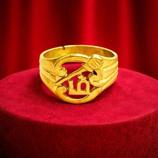 Impon OM Vel Ring – Gold Finish Spiritual Devotional Jewelry