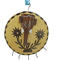 Handmade Round Shaped Lord Ganesh Key Hanger made of bamboo || home and office