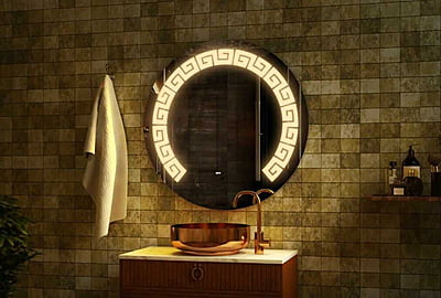 Rounded LED Touch Sensor Mirror For Bathroom 012 Rounded LED Touch Sensor Mirror For Bathroom 012