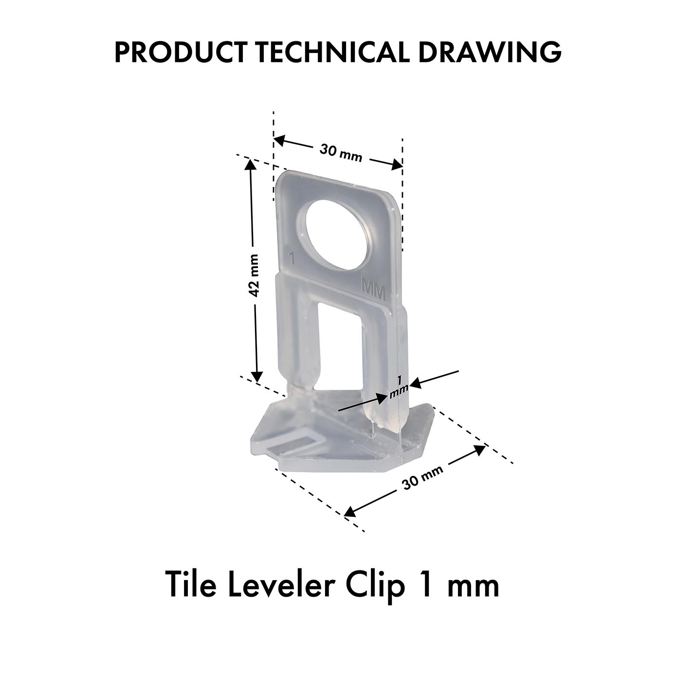 CL-1 Tile Levelling Clip 1mm (100 Pcs pkt.)