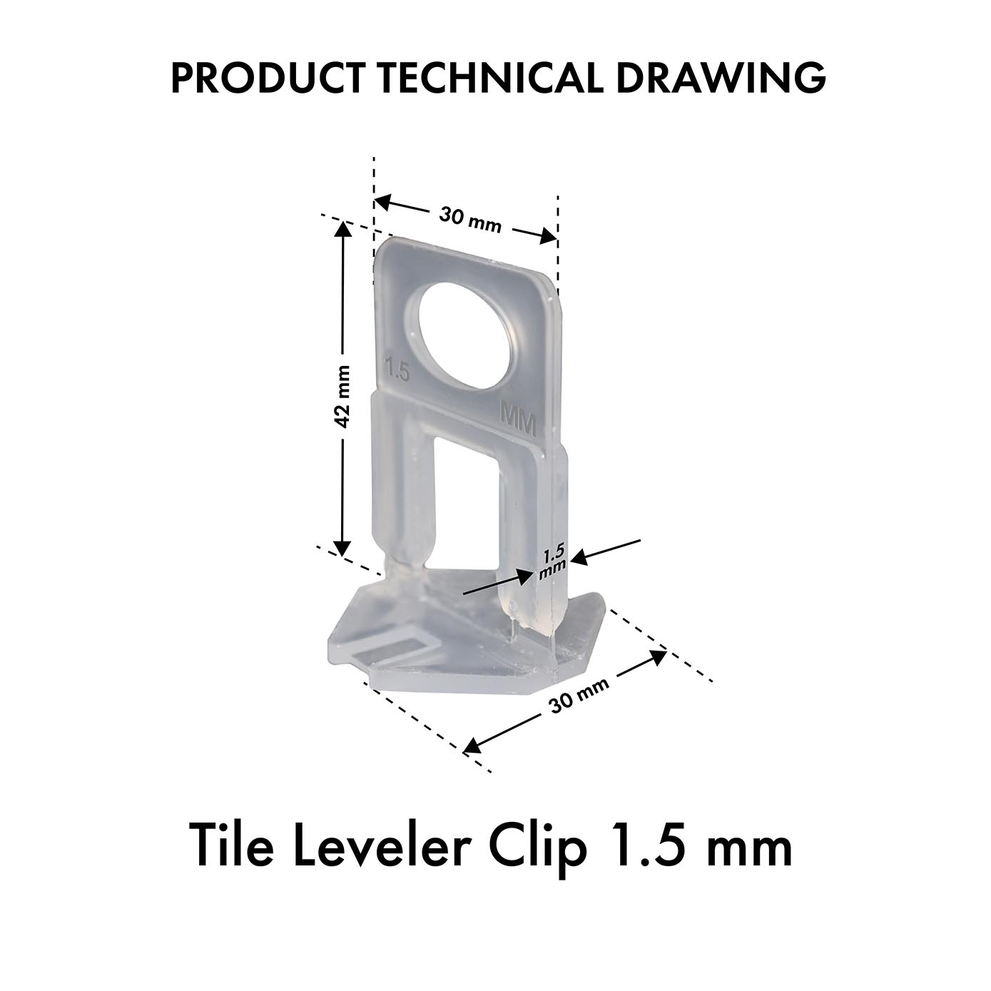 CL-1.5 Tile Levelling Clip 1.5mm (100 Pcs pkt.)