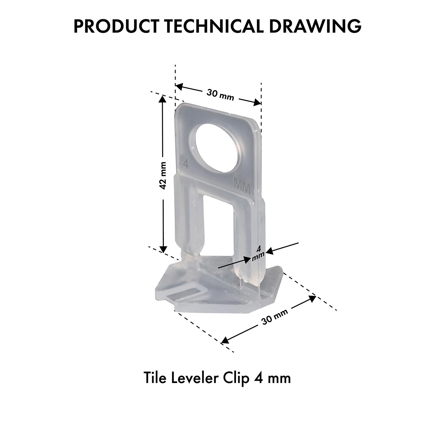 CL-4 Tile Levelling Clip 4mm (100 Pcs pkt.)
