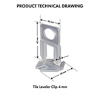 CL-4 Tile Levelling Clip 4mm (100 Pcs pkt.)