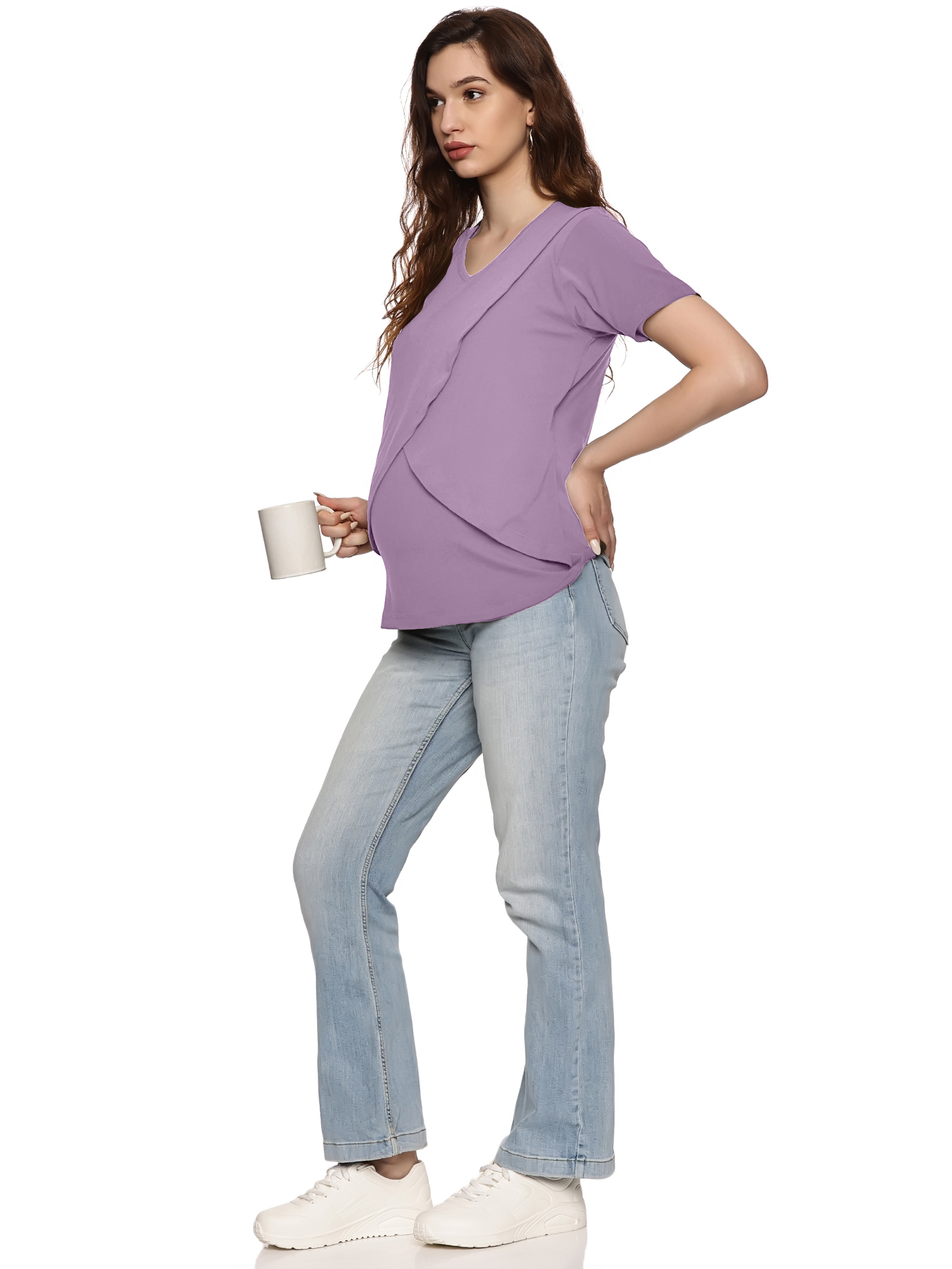 KIKWIT Maternity Feeding Tops Without Zip for Women, Feeding Coverup Pregnancy Tshirt,Feeding T-Shirt for Easy Nursing & Breastfeeding, Maternity Top Wear for Mothers (pack of 2) KIKWIT Maternity Feeding Tops Without Zip for Women, Feeding Coverup Pregnancy Tshirt,Feeding T-Shirt for Easy Nursing & Breastfeeding, Maternity Top Wear for Mothers (pack of 2)