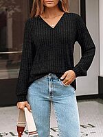 Womens V Neck Long Sleeve Sweatshirt Fall Fashion Tops Tunic Dressy Casual Sweater Clothes Cute Trendy Work Womens V Neck Long Sleeve Sweatshirt Fall Fashion Tops Tunic Dressy Casual Sweater Clothes Cute Trendy Work