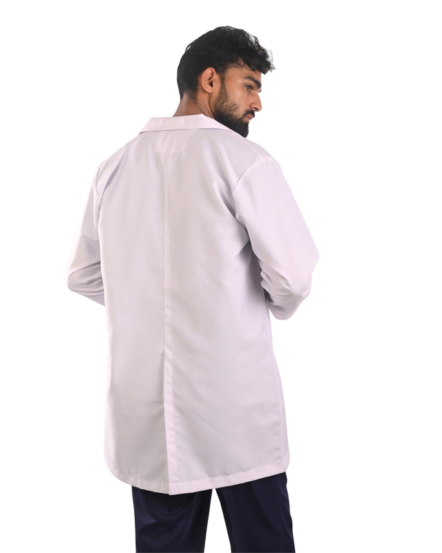 Ksvi Long Lab Coat Apron Full Sleeve Male White