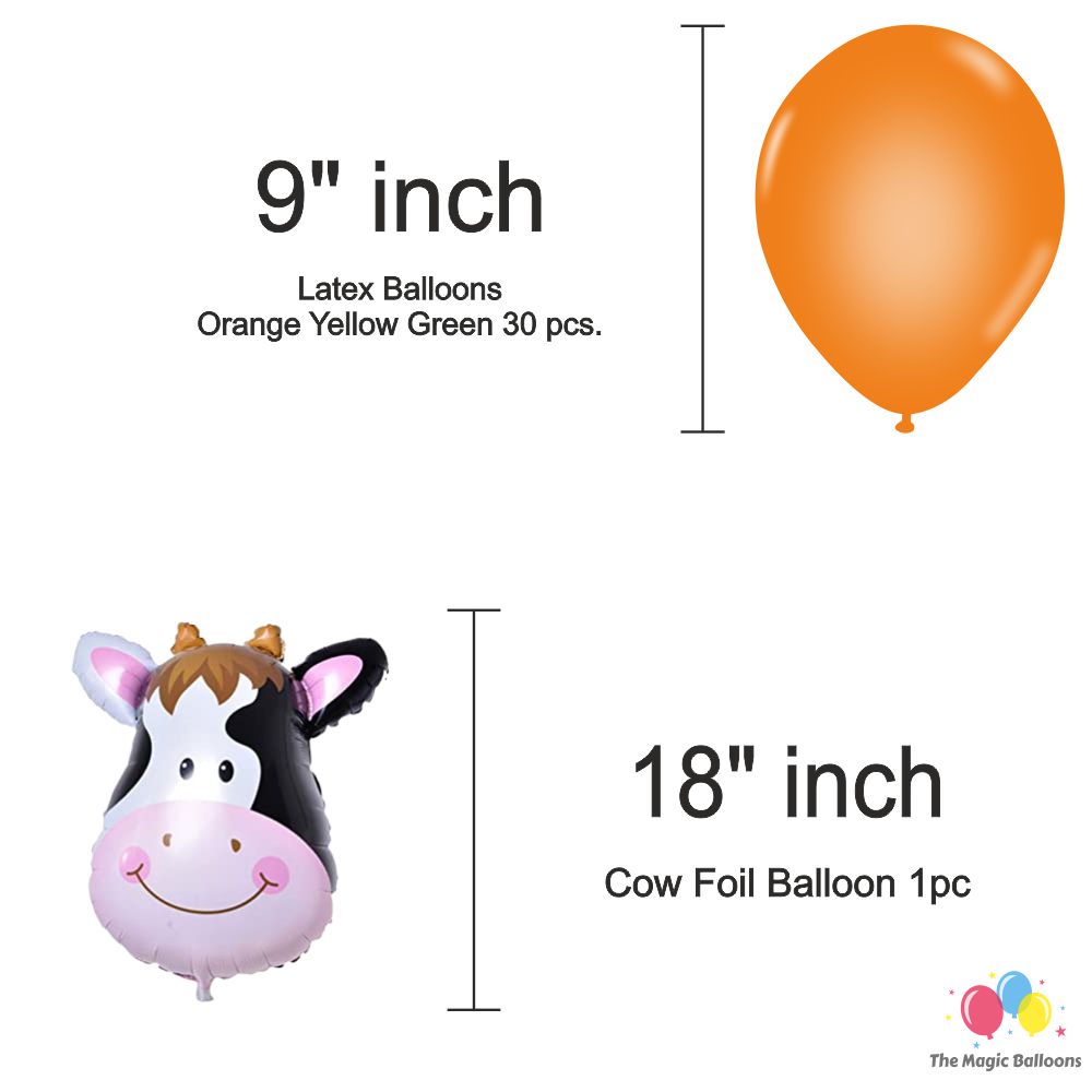 The Magic Balloons Store – Jungle Theme Party Decoration combo kits – Birthday Party Decoration Combo 38 Pcs, foil 5 pcs Set,1 Happy Birthday banner, 2 Foil Curtains, 30 Balloons-181563C