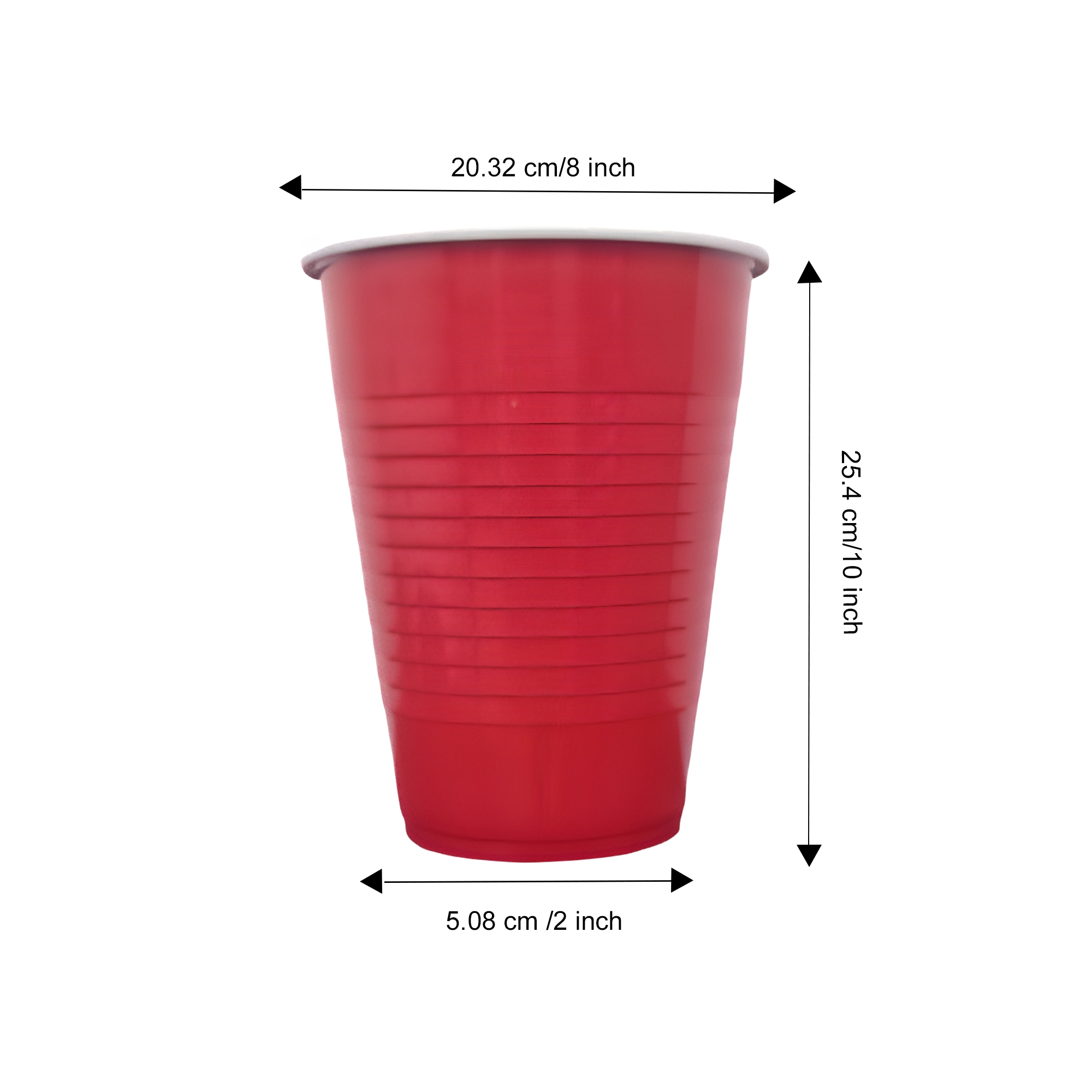 Set of 10 Red Pong Glasses | 450ml | Beer Pong Glasses | Reusable Party Drinking Cups | Eco-Friendly Cups |  Multipurpose Parties & Events