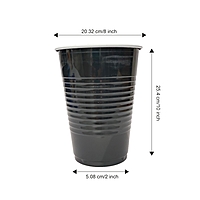 The Magic Balloons - Black Pong Glasses - Pack of 50pcs | Reusable 450ml Party Glasses for Diwali, Holi, New Year, Bachelor , Halloween & Christmas| Eco-Friendly Cups for Adults Parties & Games