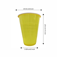 Yellow Pong Glasses Pack of 50 | Reusable 450ml | Eco-Friendly Glasses for Diwali, Holi, Halloween, Bachelor Parties & More