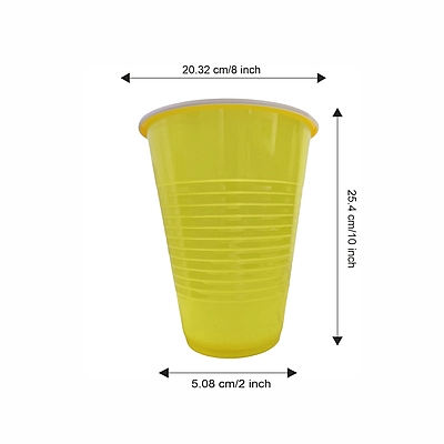 450ml - Yellow Beer Pong Glasses | Pack of 20 Drinking Glasses | for Diwali, Cocktail Parties, and Games | Reusable Beer Pong Cups | Party Supplies