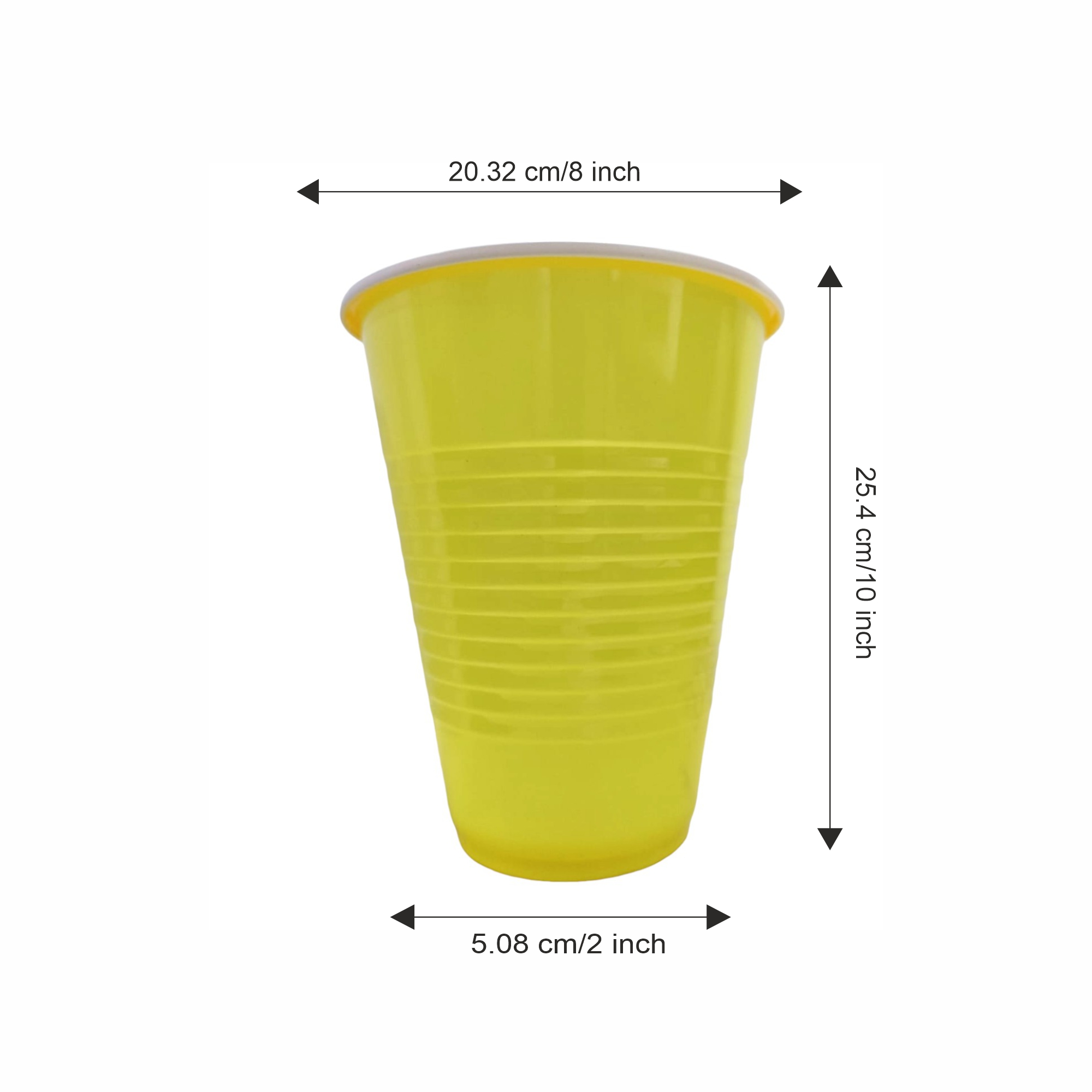 The Magic Balloons - Yellow Pong Glasses Pack of 30 | 450ml Reusable Party Drinking Cups | Beer Pong | For Events, and Parties