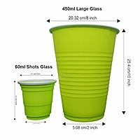 The Magic Balloons- Beer Pong Glasses Combo Pack - 30x 450ml Drinking Glasses and 10x 60ml Red Shot Glasses for Bachelor, Cocktails, Holi, Christmas, and Night Parties - 40 Pieces