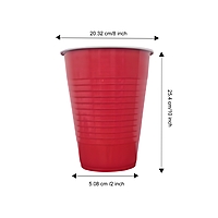 The Magic Balloons Store- Beer Pong Glass- Red Drinking Glasses for Christmas Diwali New Year Wedding Halloween and Bachelor Party Supplies- Liquid Capacity 450ml Set of 50 pcs- 181565