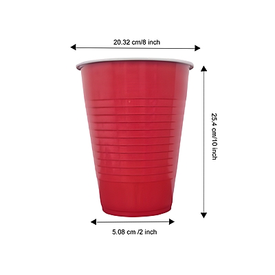 The Magic Balloons Store- Beer Pong Glass- Red Drinking Glasses for Christmas Diwali New Year Wedding Halloween and Bachelor Party Supplies- Liquid Capacity 450ml Set of 50 pcs- 181565