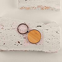 K2 Bamboo Metal Keychain, Round