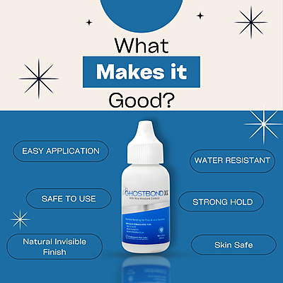 GHOSTBOND XL Hair Patch Adhesive Glue | Waterproof Lace Wig Glue for Men & Women | Invisible Bond for Poly & Lace Systems | Sweat, Oil & Moisture Resistant | 38ml