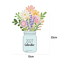 2027 Flower Pots Type3 Table Calendar