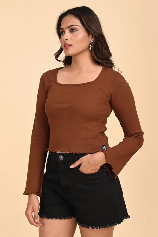 Women's Bell Sleeve Crop Top